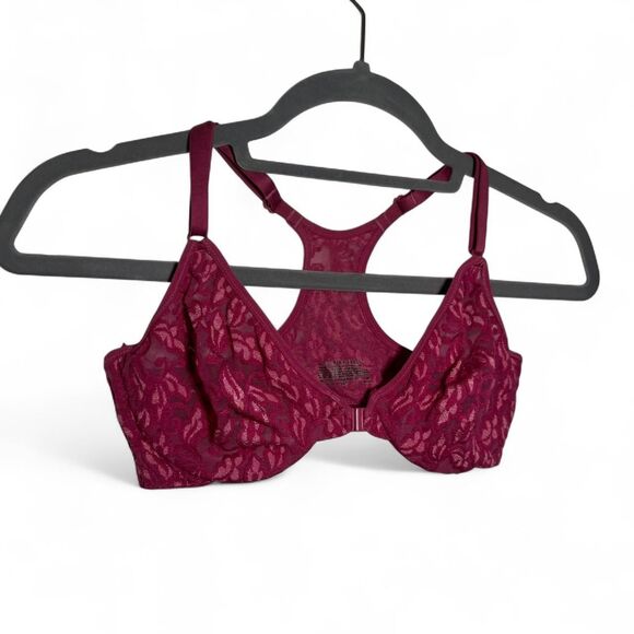 Victorias Secret Burgundy Full Coverage Racerback Bra Size 34C - Picture 1 of 5
